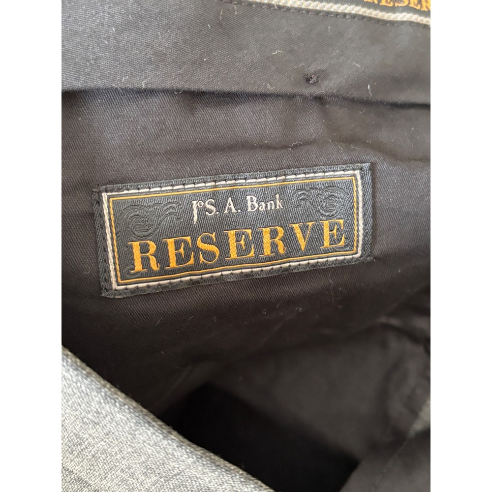 Jos A Bank Reserve VBC Italian Wool Pants 46R Gray Tailored Fit NWT Unhemmed - Picture 4 of 10